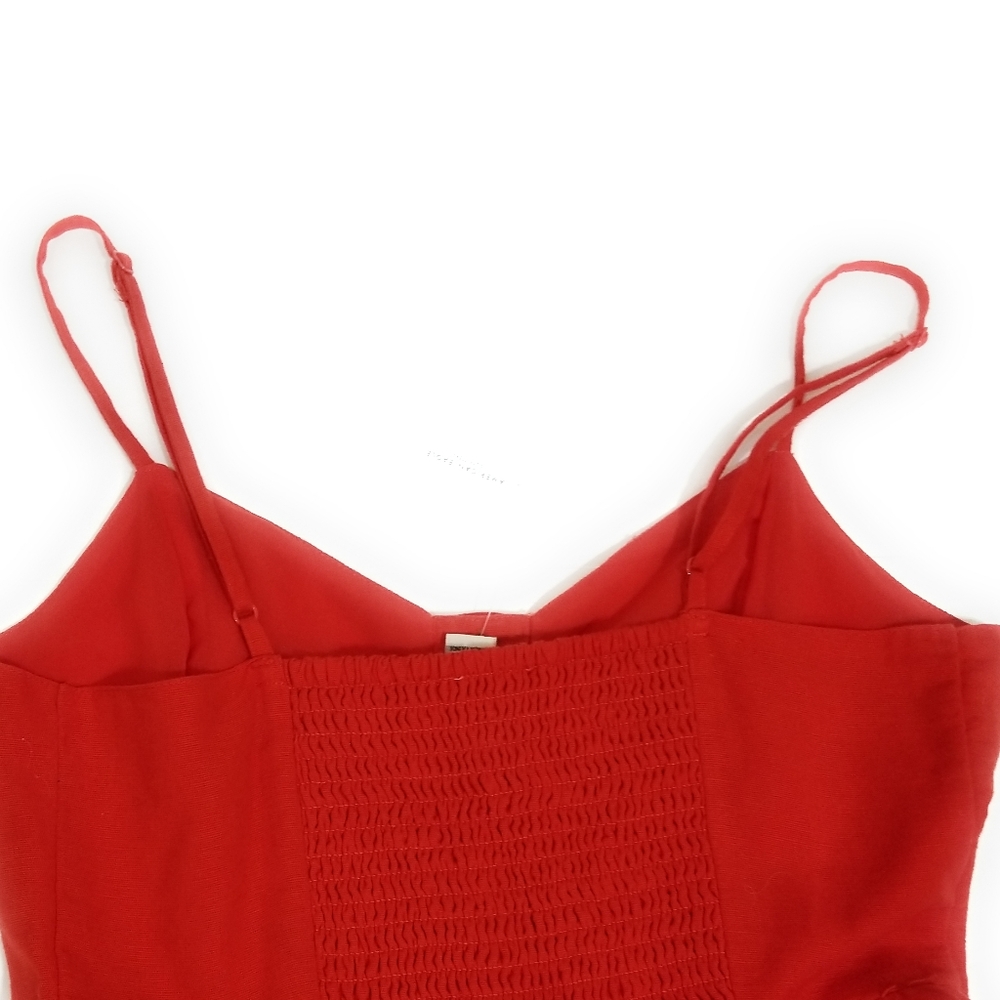 American Eagle Outfitters Red Button Front Midi Dress Womens Size XS - Picture 5 of 8